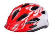 Cycle tech inmold helm flames rood-wit 46-52 cm verstelbaar 2810307