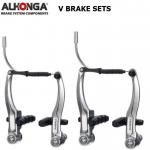 Alhonga remset v-brake compleet v+a zilver 6001070